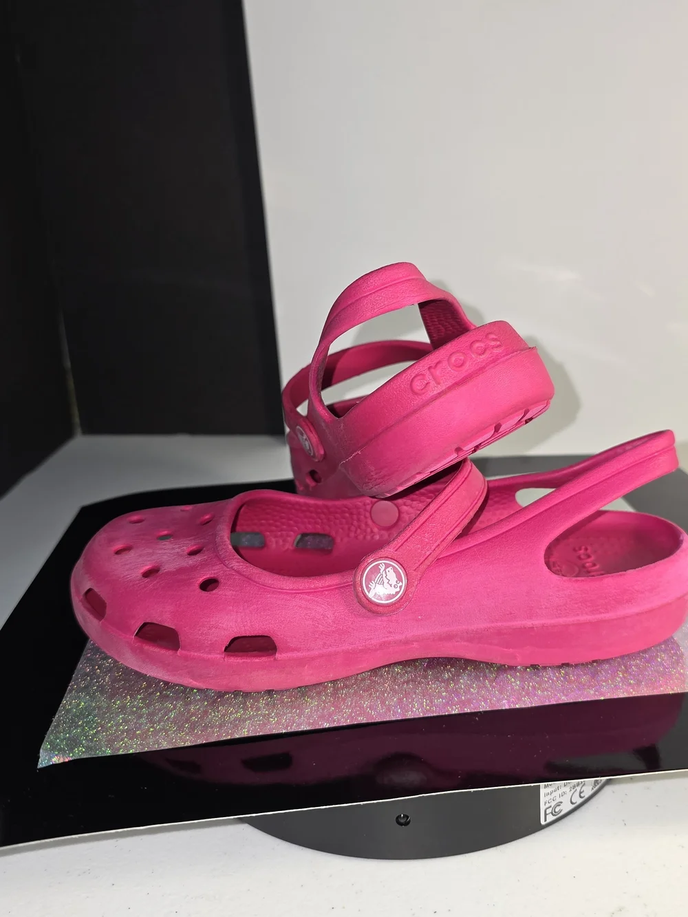CROCS Shayna Hot Pink Mary Jane-Style Clog with Back Strap Big Girls Sz 6
